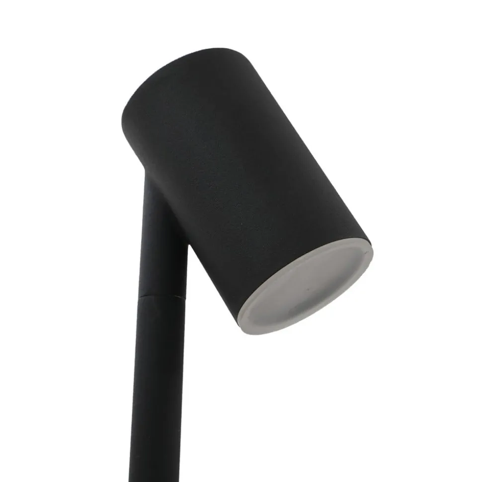 Lindby LED-solcellelampe Myric, sæt med 3, sort, aluminium, 3.000K