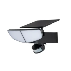 Lindby LED-solcellelampe Naelin, sort, sensor, IP44
