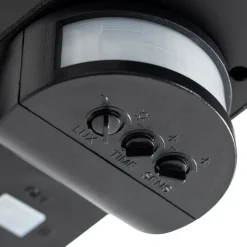 Lindby LED-solcellelampe Naelin, sort, sensor, IP44