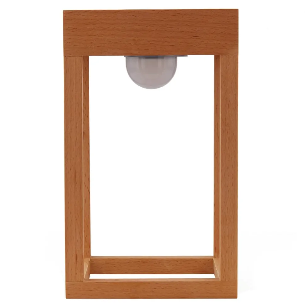 Lindby LED-solcellelampe Peransa, træ, 25 cm høj