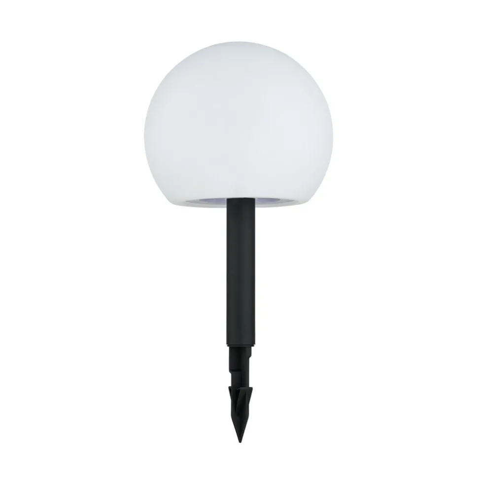 Lindby LED-solcellelamper Lago, RGBW, sæt med 3, kugler, jordspyd