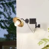 Lindby LED-solcellelampe Virane, sort, aluminium