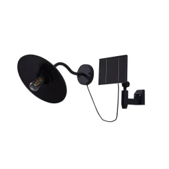 Lindby LED-solcellelampe Virane, sort, aluminium