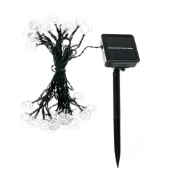 Lindby LED solcellelyskæde Mionel, kugler, 30-flg., 635cm