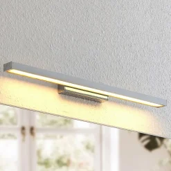 Lindby LED-spejllampe Alenia, 60 cm, krom, aluminium, IP44