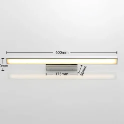 Lindby LED-spejllampe Alenia, 60 cm, krom, aluminium, IP44