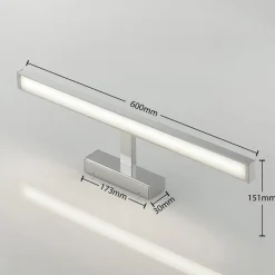 Lindby LED-spejllampe Jukka, 60 cm, krom, metal, IP44