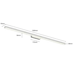 Lindby LED-spejllampe til badeværelset Alenia, 120 cm, krom