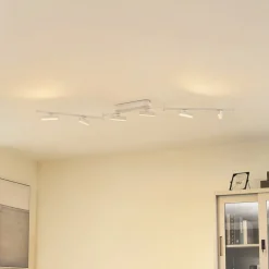 Lindby LED-spotlight Eldrin, hvid, 6 lyskilder, lysliste