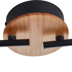 Lindby LED-spotlight Manel, træ, 84 cm lang, 4 lyskilder