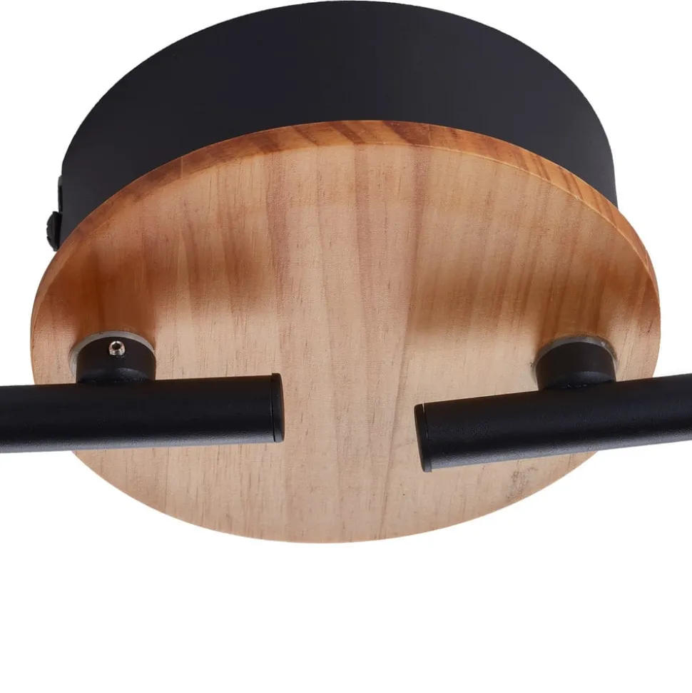 Lindby LED-spotlight Manel, træ, 84 cm lang, 4 lyskilder