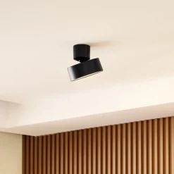 Lindby LED-spotlight Nivoria, Ø 14 cm, sort, drejelig