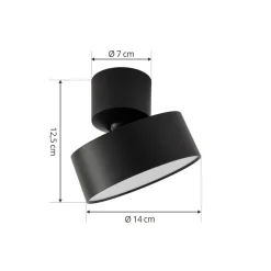 Lindby LED-spotlight Nivoria, Ø 14 cm, sort, drejelig