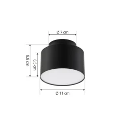 Lindby LED-spotlight Nivoria, 11 x 9 cm, sort, metal