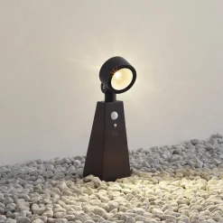 Lindby LED-spotlight Raide, sensor, sort, aluminium