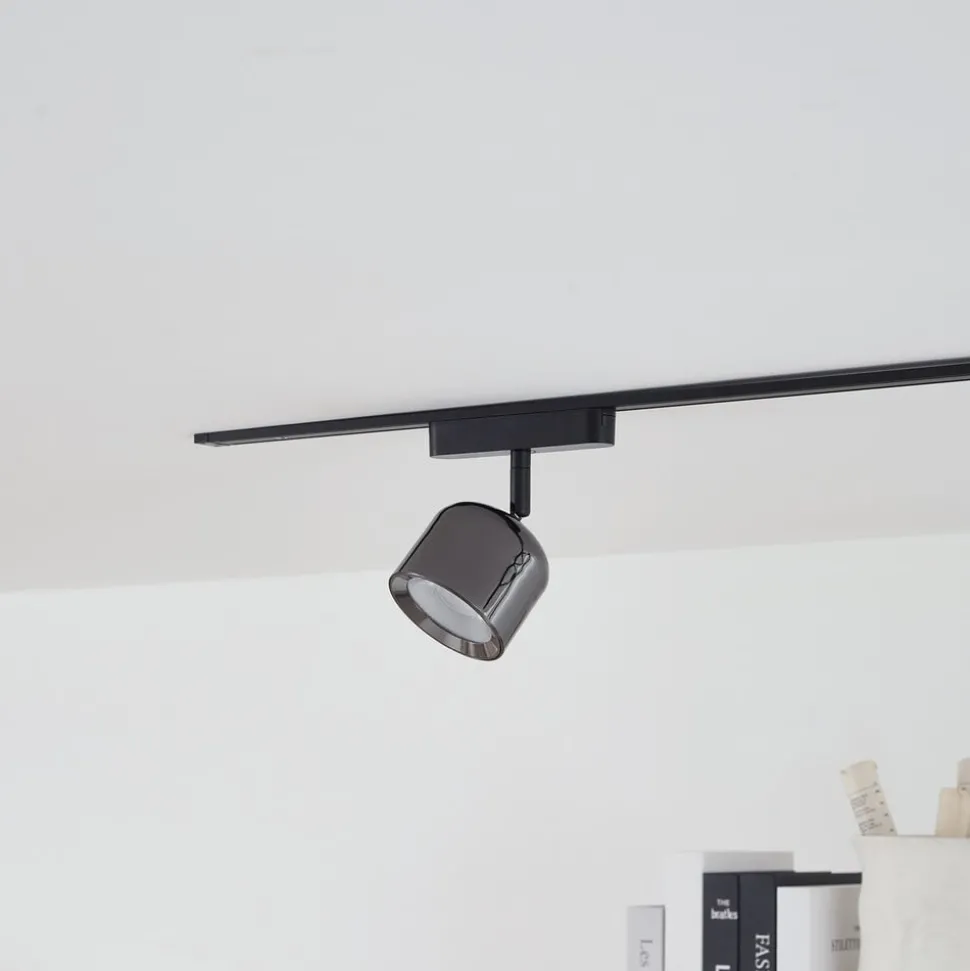 Lindby LED-spot 48 V Lumaro, grå, Ø 8,2 cm, aluminium, dæmpbar