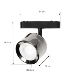 Lindby LED-spot 48 V Lumaro, grå, Ø 8,2 cm, aluminium, dæmpbar