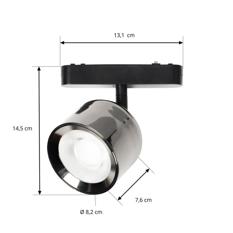 Lindby LED-spot 48 V Lumaro, grå, Ø 8,2 cm, aluminium, dæmpbar