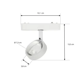 Lindby LED-spot 48 V Lumaro, hvid, Ø 7,3 cm, aluminium, dæmpbar