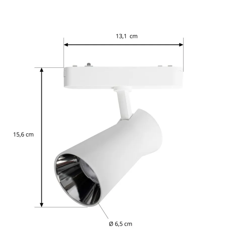 Lindby LED-spot 48 V Lumaro, hvid, Ø7cm, plast, dæmpbar