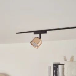Lindby LED-spot 48 V Lumaro, rosaguld, Ø 8,2 cm, aluminium, dæmpbar