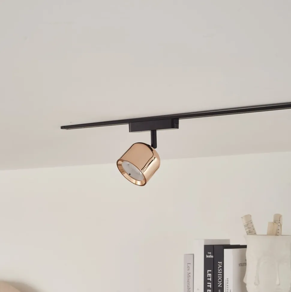 Lindby LED-spot 48 V Lumaro, rosaguld, Ø 8,2 cm, aluminium, dæmpbar