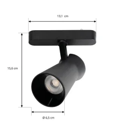 Lindby LED-spot 48 V Lumaro, sort, Ø 7 cm, dæmpbar