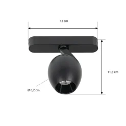 Lindby LED-spot 48 V Lumaro, sort, Ø 6,2 cm, dæmpbar