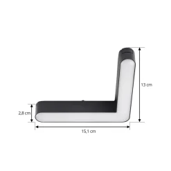 Lindby LED-strip 48V Lumaro, sort, L-formet, dæmpbar