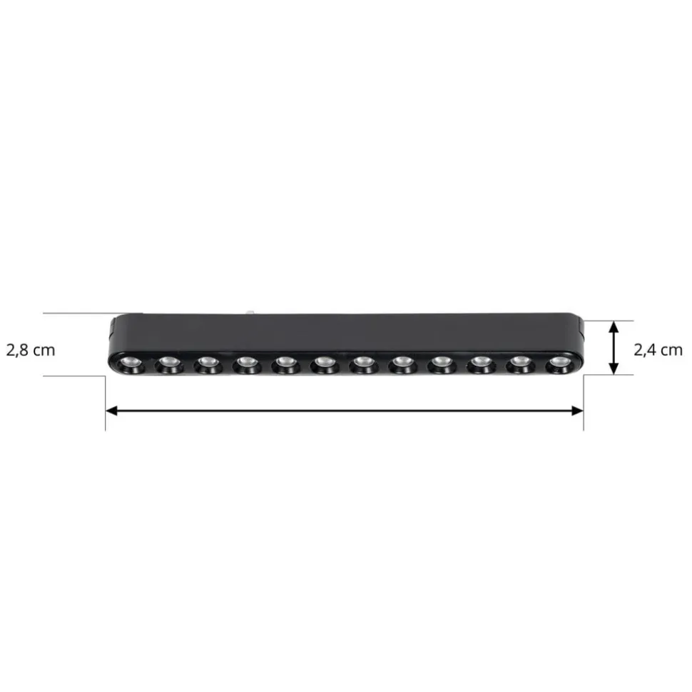 Lindby LED-strip 48V Lumaro,sort,12 punkter,2,4cm,dæmpbar