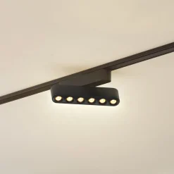Lindby LED-strip 48V Lumaro,sort,6punkter,drejelig,dæmpbar
