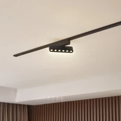 Lindby LED-strip 48V Lumaro,sort,6punkter,drejelig,dæmpbar