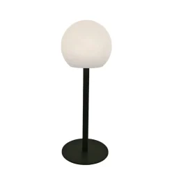 Lindby LED udendørs bordlampe Eleia, grøn, metal, genopladeligt batteri