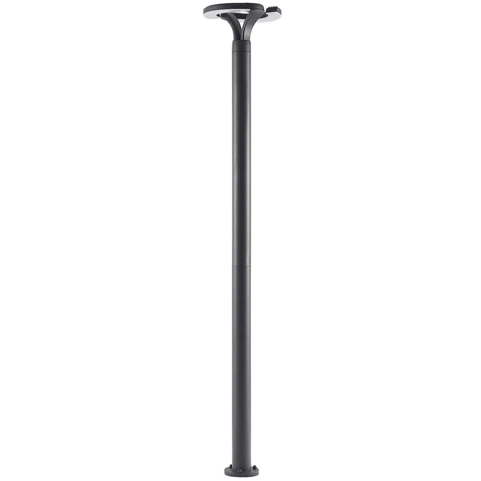 Lindby LED-udendørslampe Keily, cirkel, antracit, metal