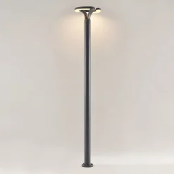 Lindby LED-udendørslampe Keily, cirkel, antracit, metal
