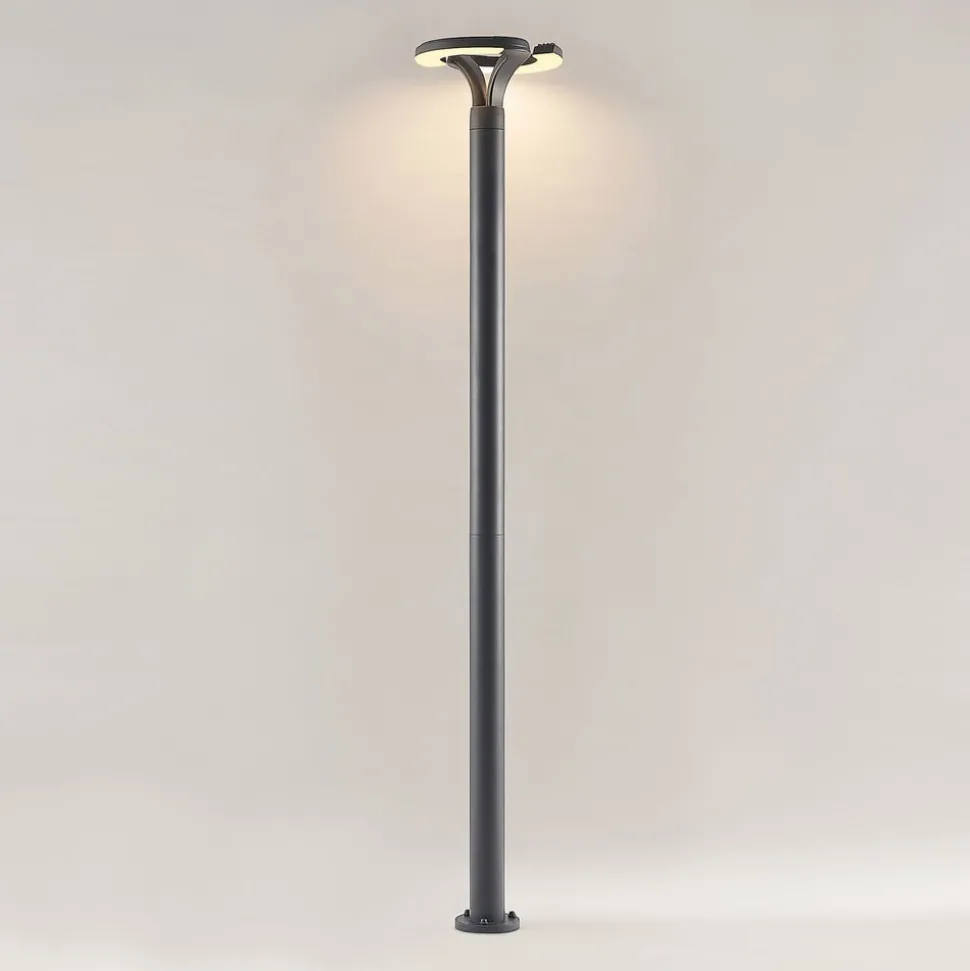 Lindby LED-udendørslampe Keily, cirkel, antracit, metal