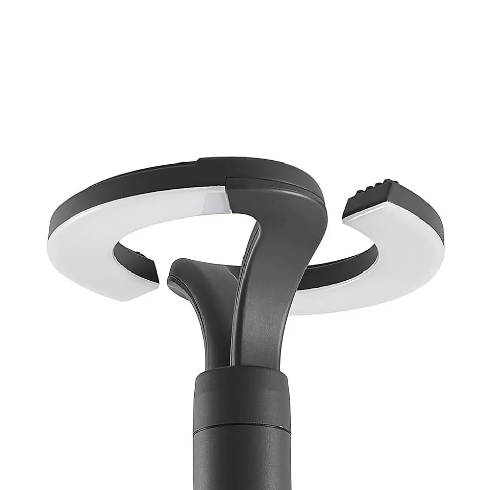 Lindby LED-udendørslampe Keily, cirkel, antracit, metal