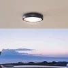 Lindby LED udendørs loftlampe Niniel, sort, Ø 25 cm