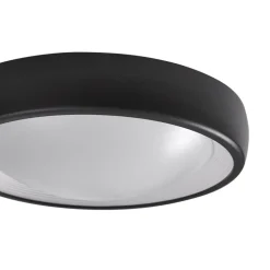 Lindby LED udendørs loftlampe Niniel, sort, Ø 25 cm