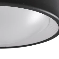 Lindby LED udendørs loftlampe Niniel, sort, Ø 25 cm
