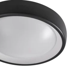 Lindby LED udendørs loftlampe Niniel, sort, Ø 25 cm