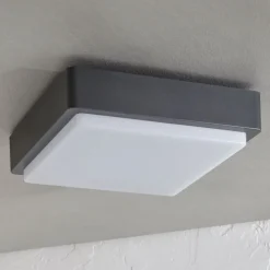 Lindby LED udendørs loftlampe Nermin, 22 cm, IP65, kantet