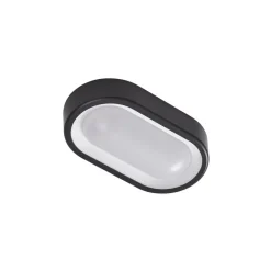 Lindby LED udendørs loftlampe Niniel, sort, 24 x 14 cm