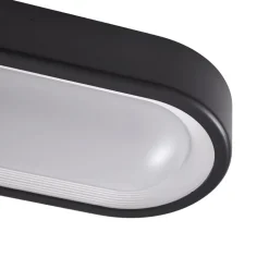 Lindby LED udendørs loftlampe Niniel, sort, 24 x 14 cm