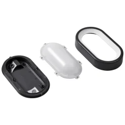Lindby LED udendørs loftlampe Niniel, sort, 24 x 14 cm