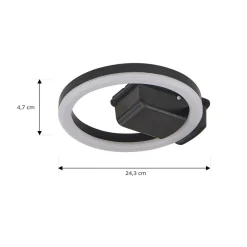 Lindby LED udendørs loftlampe Finian, Ø 22 cm, CCT, dæmpbar
