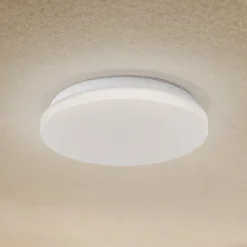 Lindby LED udendørs loftslampe Kirkola, 4000 K, Ø 26 cm, hvid