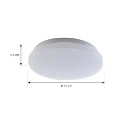 Lindby LED udendørs loftslampe Kirkola, 4000 K, Ø 26 cm, hvid