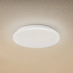 Lindby LED udendørs loftslampe Kirkola, 4000 K, Ø 34 cm, hvid