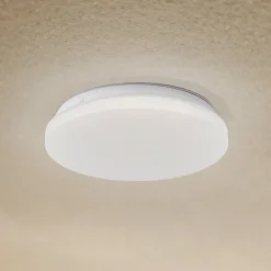 Lindby LED udendørs loftslampe Kirkola, 3000 K, Ø 26 cm, hvid